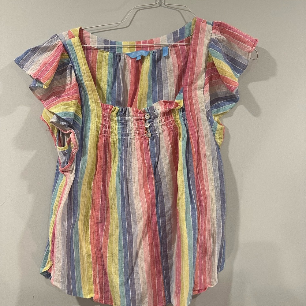 Draper James Multicolor Striped Blouse